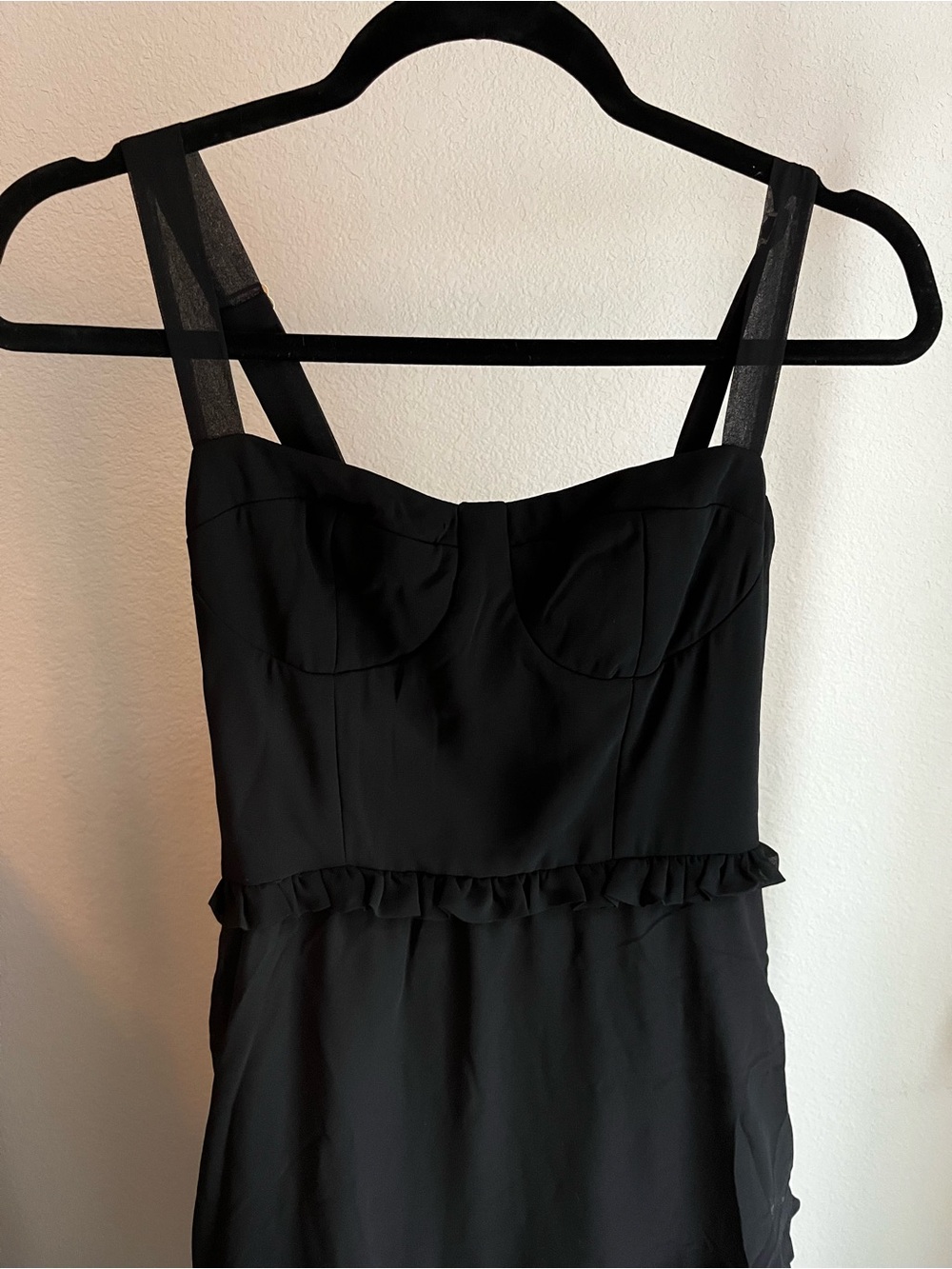 Show Me Your MuMu Black Ruffle-Trim Bustier Slip